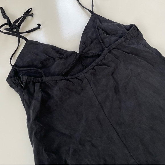 ZARA Women's Black Lyocell Tencel Drapey Pleated Romper Shoulder Straps Size XS - Picture 5 of 11